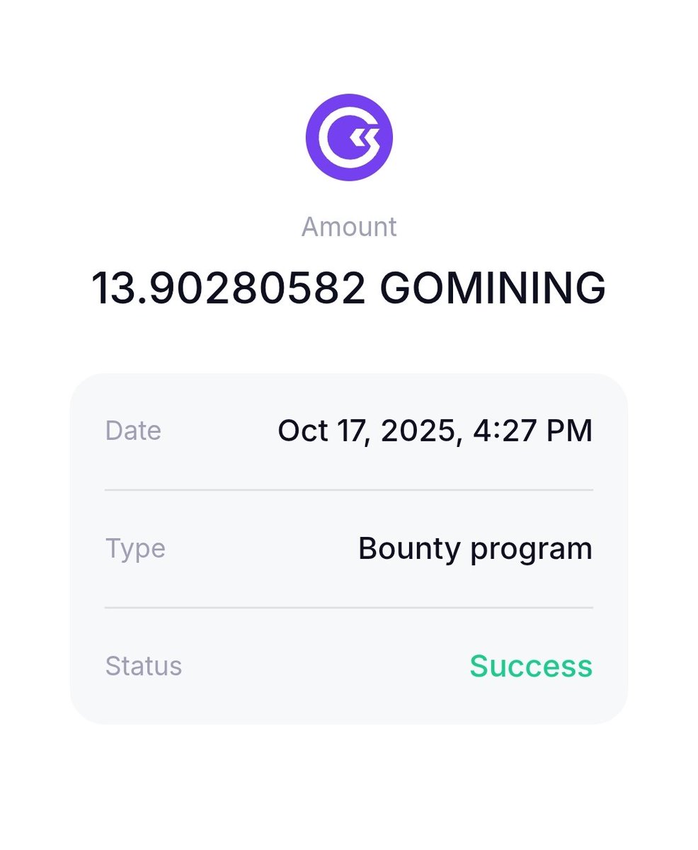 GoMining rewards came yesterday thank you to everyone who has joined and purchased a Bitcoin crypto miner you are pioneers for only 5 years when you invest in a Bitcoin miner you are financially independent trust the process you will win.