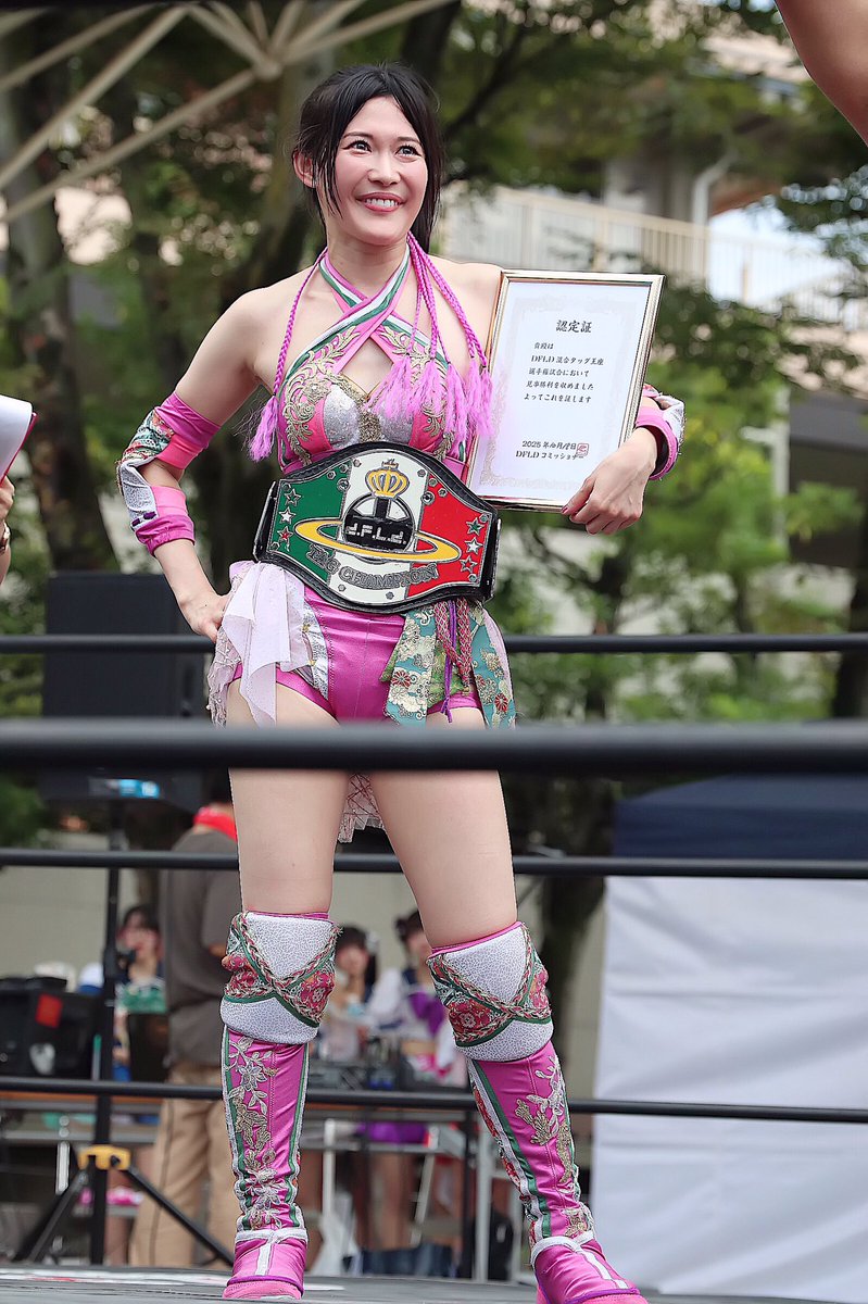 DFLD男女混合タッグ新王者誕生👑✨ #枚方プロレスまつり #谷もも #枚方