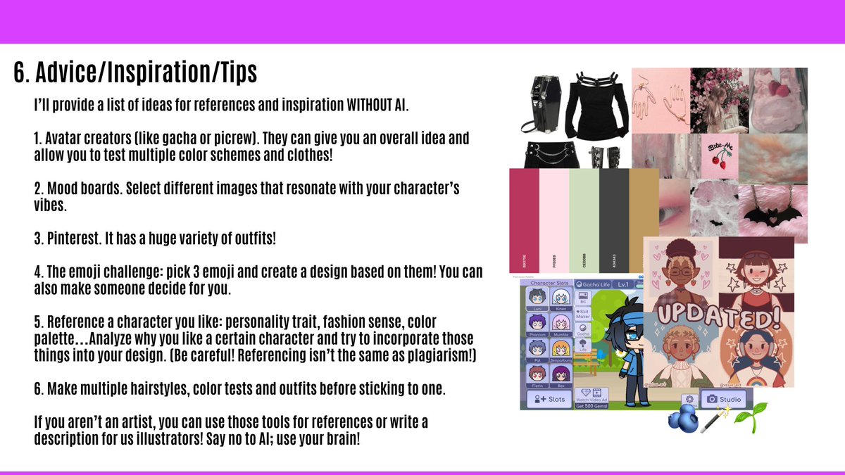 Sshirokuro's tweet image. CHARACTER DESIGN 🫐
This is a basic guide for character design, no previous knowledge required. Includes useful tips and samples.
Drop your designs and I'll analyze their strengths and how to improve (my opinion, if you feel comfortable!)
#characterdesign #arttutorial