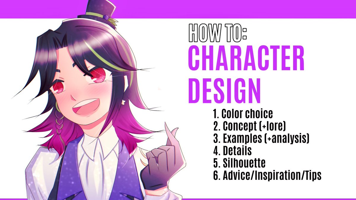 Sshirokuro's tweet image. CHARACTER DESIGN 🫐
This is a basic guide for character design, no previous knowledge required. Includes useful tips and samples.
Drop your designs and I'll analyze their strengths and how to improve (my opinion, if you feel comfortable!)
#characterdesign #arttutorial