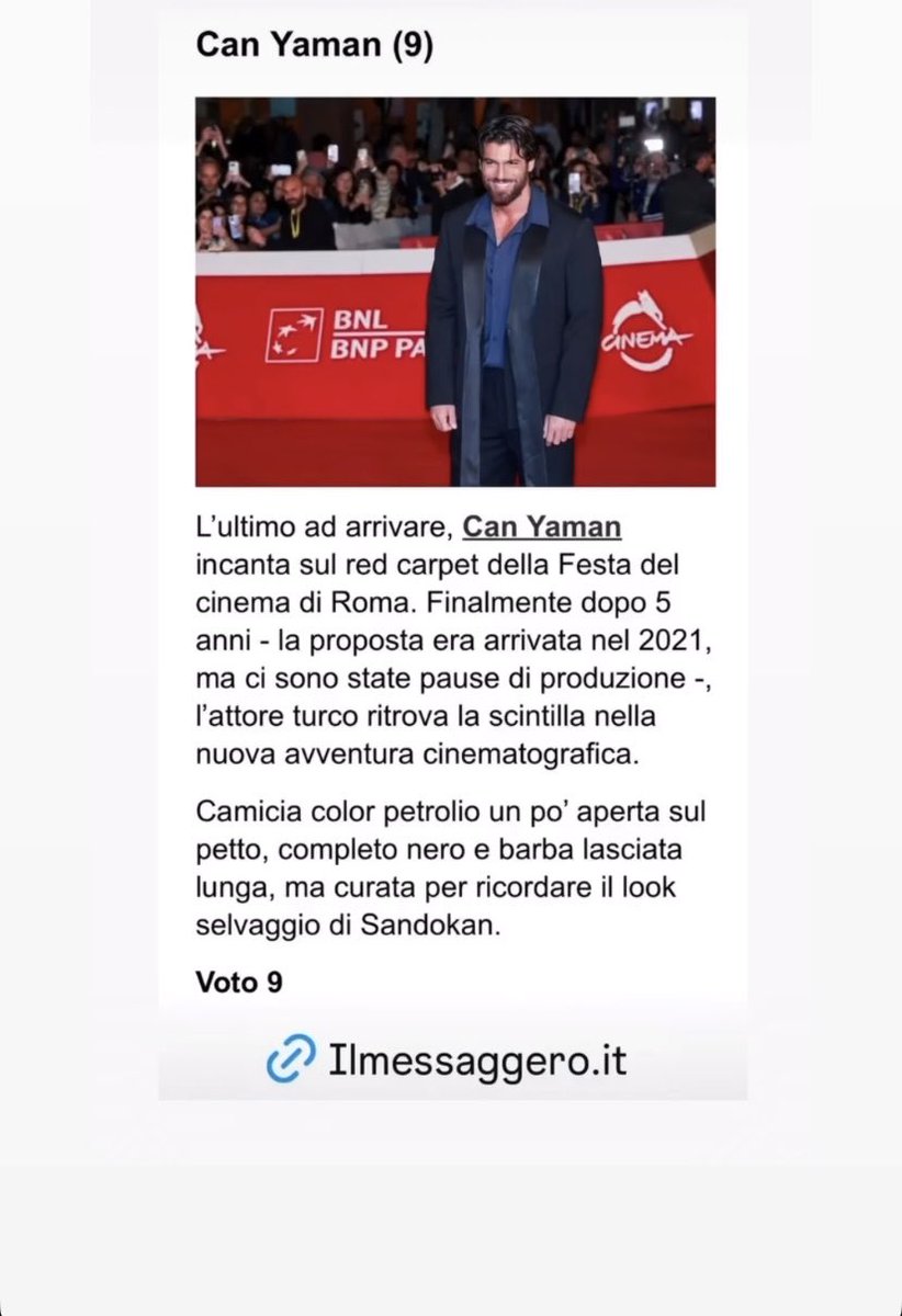 Ed ecco qua voto 9 che soddisfazione vedere #CanYaman raccogliere tantissimi consensi dalla stampa che conta per il suo straordinario #Sandokan
#SandokanRoFF20