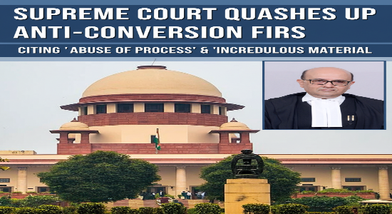 SupremeTodayAI's tweet image. Supreme Court Quashes UP Anti-Conversion FIRs, Citing 'Abuse of Process' and 'Incredulous Material'

supremetoday.ai/doc/news/supre…

#AntiConversionLaw #CriminalProcedure #AbuseOfProcess