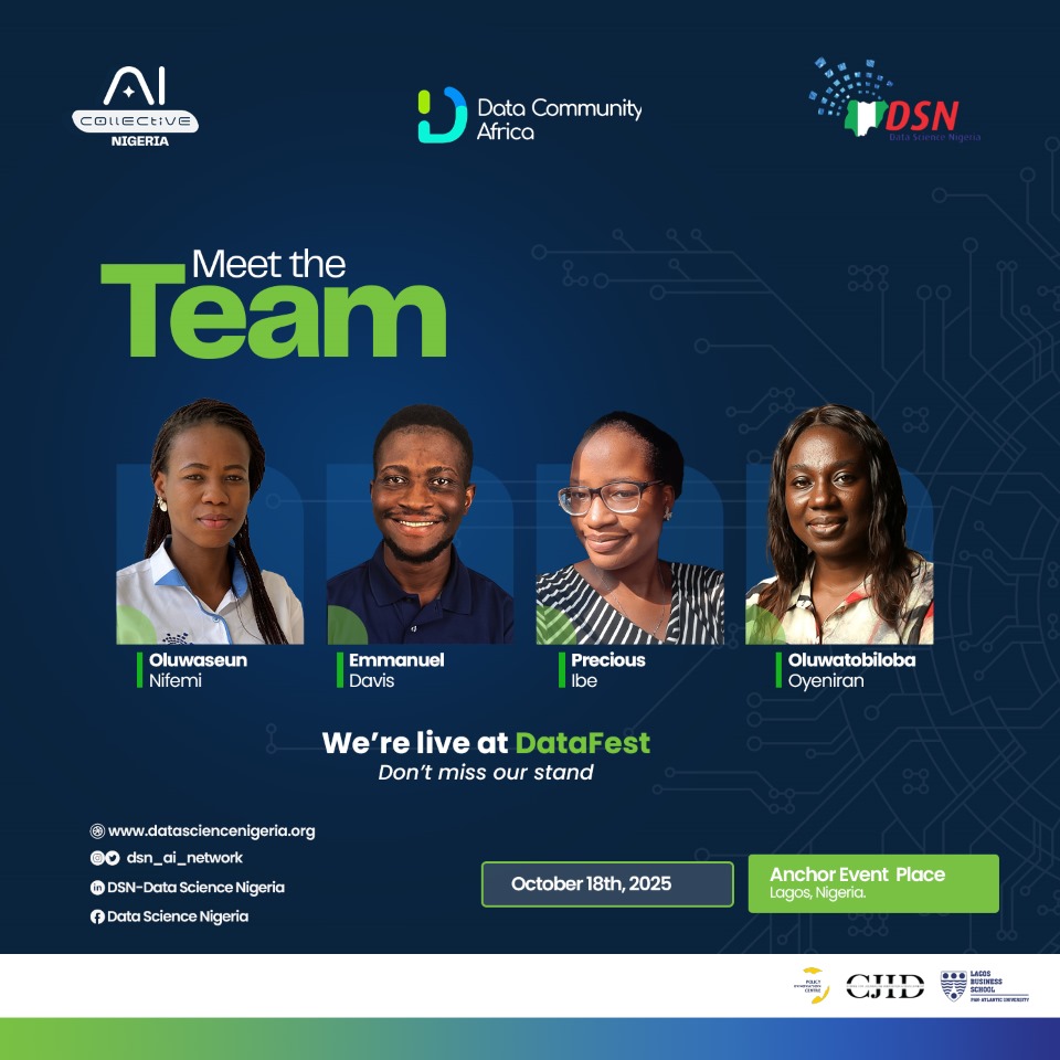 dsn_ai_network's tweet image. We’re live at #DataFestAfrica2025!

As part of the @aicollectiveng, we’re excited to officially launch the Nigeria AI Repository at the biggest gathering of AI minds in the country.

Our team is on ground and open to strategic conversations on how you can join the collective and…