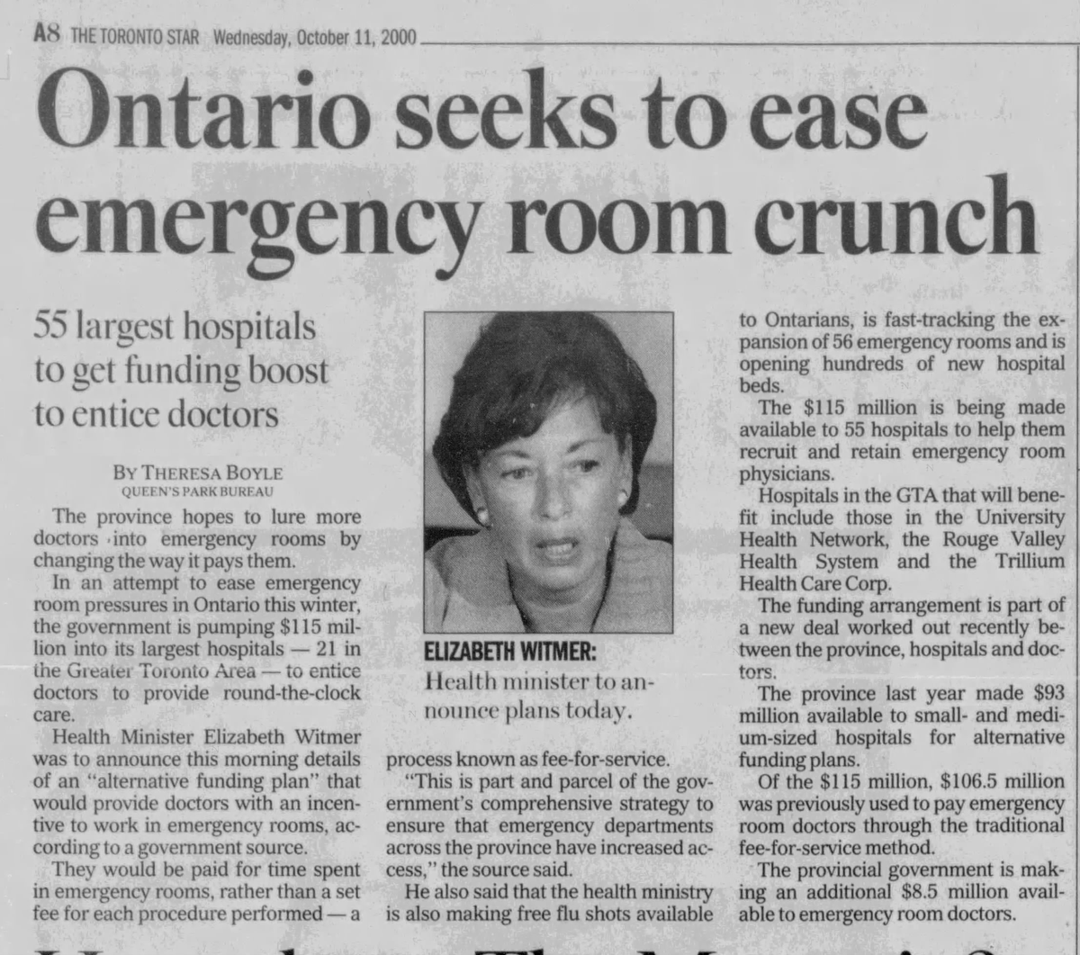 raghu_venugopal's tweet photo. If healthcare problems in Canada is all the fault of immigrants and newcomers then why was the situation the same in the year 2000 as today? 

Well - maybe because they're not the cause of ER overcrowding and blaming newcomers is just a convenient xenophobic trope. https://t.co/GK0ZCmSKVe