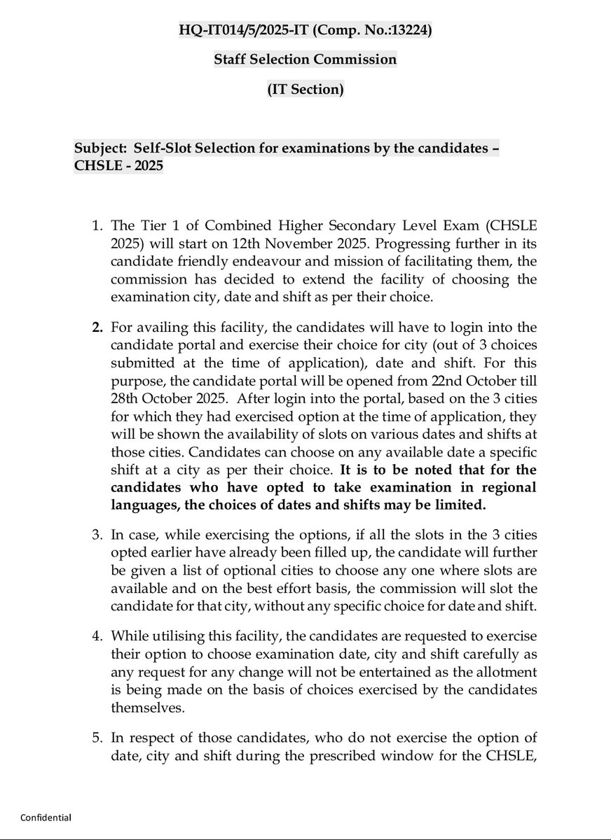 SSCorg_in's tweet image. SSC CHSL 2025 Tier-I Exam Dates Out 🔥 
Exam Date : 12 November &amp;amp; Onwards

#ssc #sscchsl #SSC