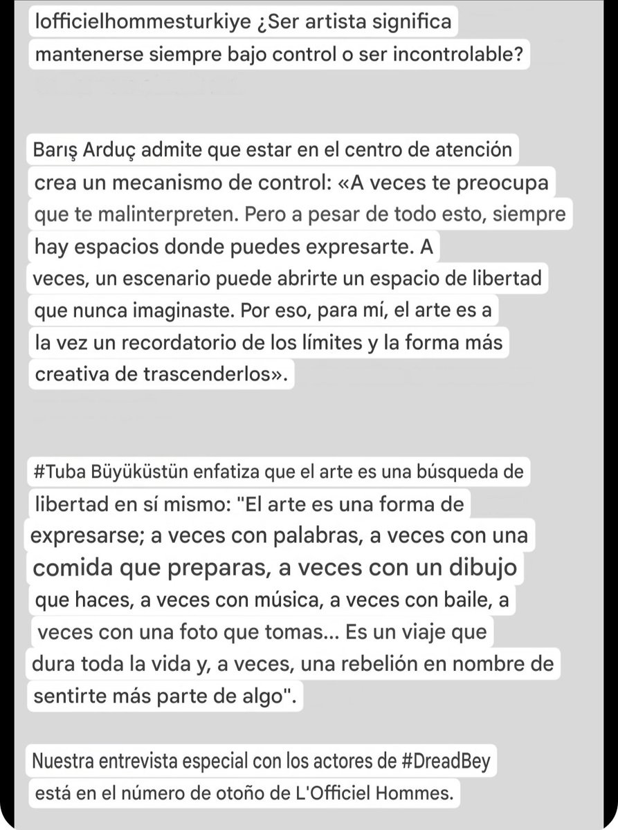 Tuba y Bariş 🔥🔥🔥🔥. Responden a la pregunta de si un artista se mantiene bajo control o incontrolable. 
#TubaBüyüküstün 
#BarişArduç
#DehşetBey