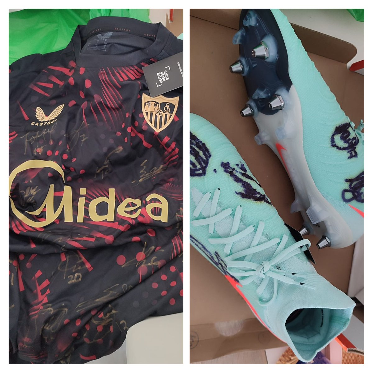 ¡Seguimos con papeletas en nuestro puesto para un sorteo de una camiseta y botas firmadas por la plantilla y dos entradas para el SFC - Osasuna!

El ganador presentará la papeleta en nuestro puesto de material con las últimas 3 cifras del sorteo de la ONCE del 7 de noviembre.