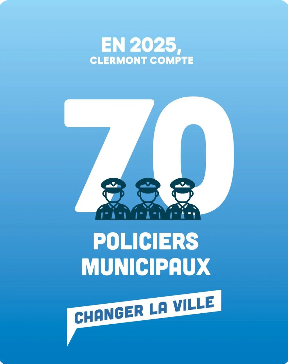 🚨+30 policiers depuis 2020, soit au total 111 agents engagés chaque jour pour votre tranquillité publique à Clermont-Ferrand 

La sécurité, c’est un combat de tous les jours

💪 Le chemin est long, mais notre détermination est plus forte que jamais.

👉 bianchi2026.fr