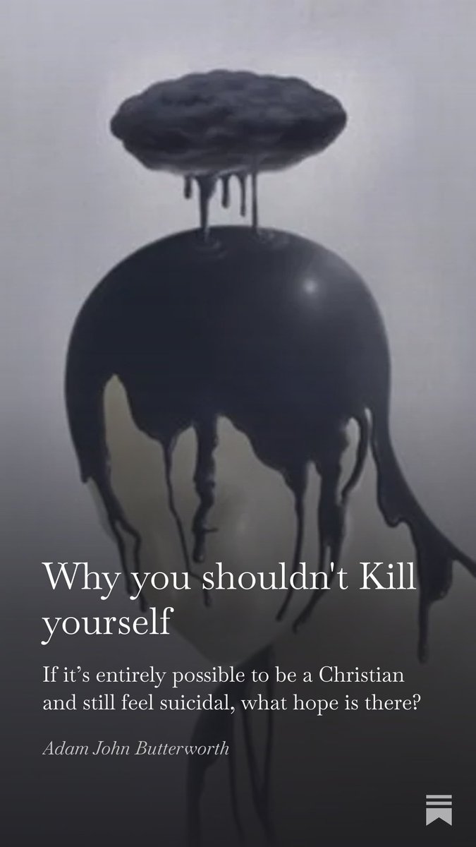 addy32603499's tweet photo. If a Christian can suffer with suicidal thoughts, what hope is there? 

Check out my article on Substack: 

https://t.co/wHhKVInglT https://t.co/gVoNDvaPuA