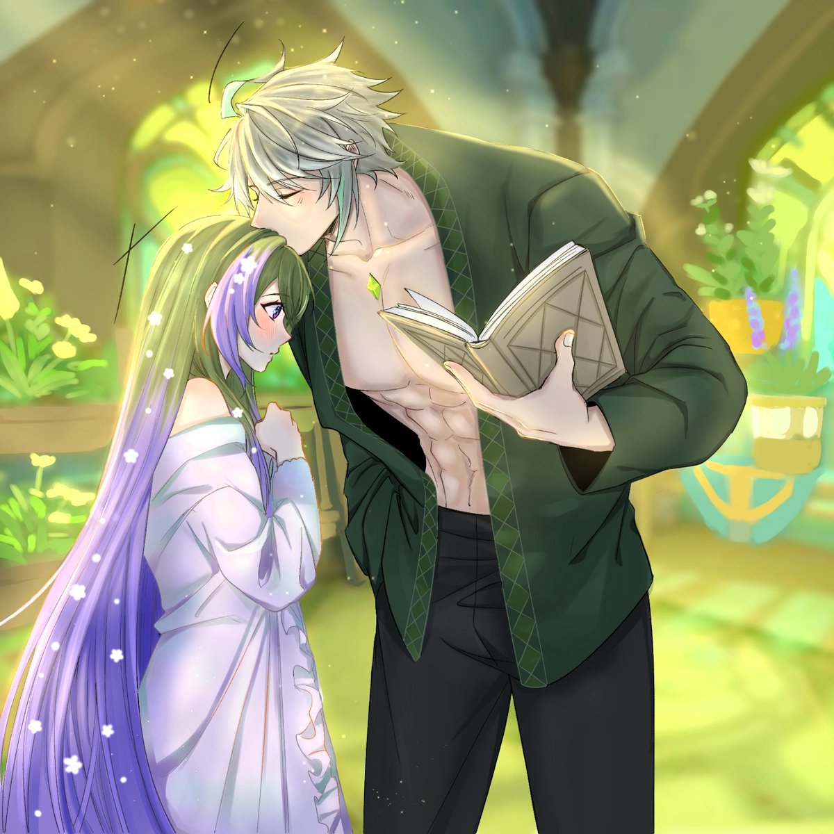 ✧🌱🪻✧
#HaithamRia

The walls, the books, the air
more to make sense when you’re in them.

a small orbit filled with flowers
delicate, resilient, painted in the colors of every dawn I never thought I’d see.
And I, somehow, fortunate enough to keep circling you.
-🌱