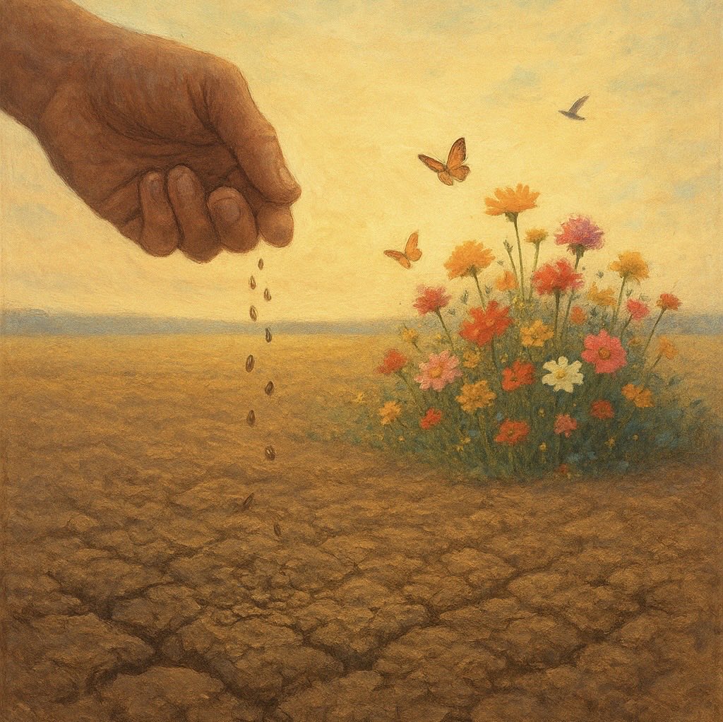 Parfois il faut semer sans espoir, pour voir éclore la beauté de l’inattendu…