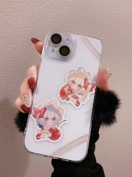 明日の例大祭で頒布するステッカー スマホにぴったりで可愛い