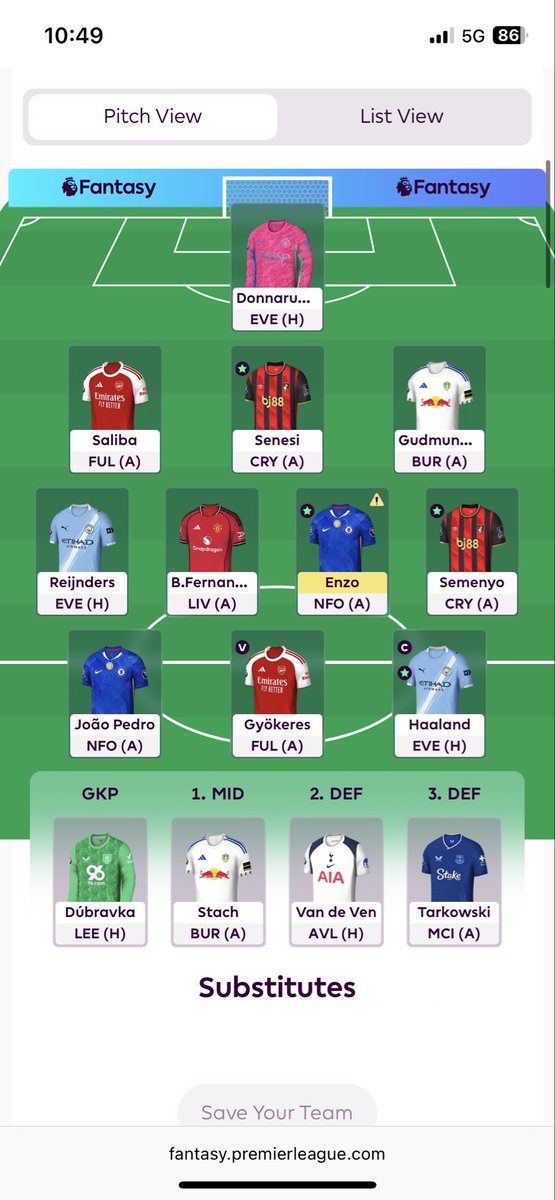 2/3 transfers used. Pigeon to Pedro, Mbuemo to Enzo (BB9 in mind) 

Good luck all #FPLCommunity