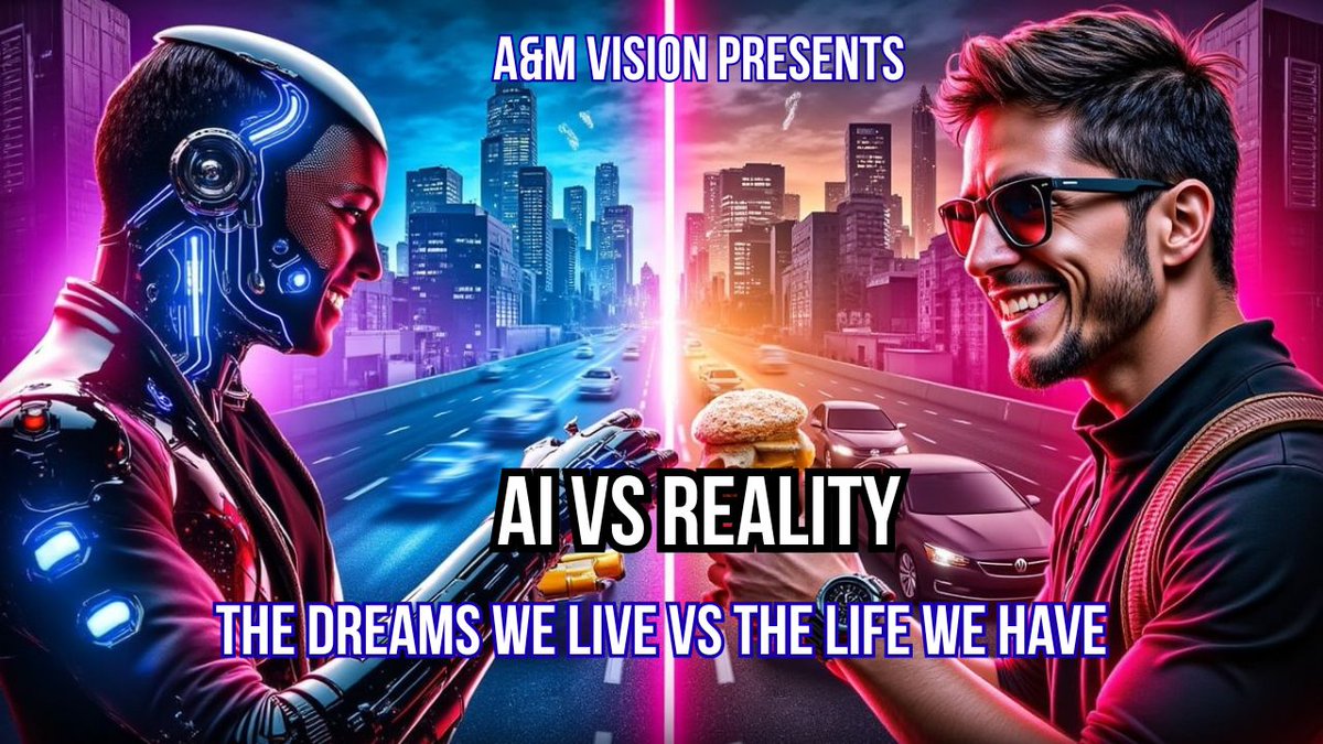 QHyder5874's tweet image. A&amp;amp;M Vision presents —
 “AI vs Reality: The Dreams We Live vs The Life We Have”
We dream in golden light, but real life… is the true masterpiece.
🎬 Watch the cinematic short here ↓
youtu.be/rgBEoZplGZE
#AIvsReality #CinematicAI #AandMVision