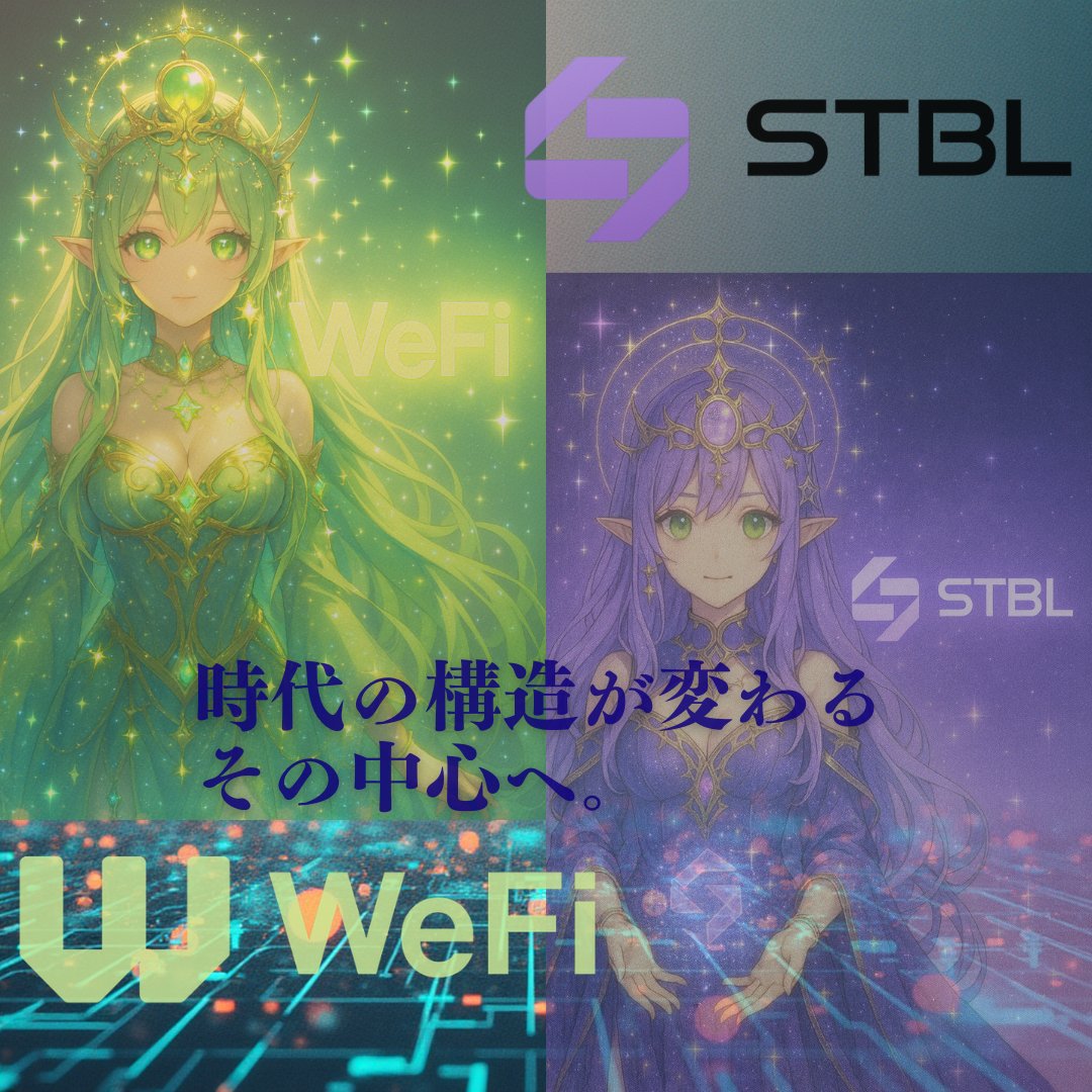 【WeFi】【STBL】時代の構造が変わるその中心へ。
#WeFi #STBL #仮想通貨