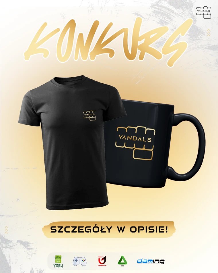 𝙆𝙊𝙉𝙆𝙐𝙍𝙎 𝙑𝘼𝙉𝘿𝘼𝙇𝙎 𝘾𝙡𝙖𝙣 𝙭 𝟯𝟬𝟯𝙥𝙡! 📦🔥

Razem z <a href="/303pl/">303.pl</a> przygotowaliśmy dla Was konkurs, w którym możecie zgarnąć zestaw VANDALS BASIC - czyli kubek i koszulkę basicową  z naszym logo! 

𝙅𝙖𝙠 𝙬𝙯𝙞𝙖̨𝙘́ 𝙪𝙙𝙯𝙞𝙖ł? 

1️⃣ Polub ten post 
2️⃣ Zaobserwuj