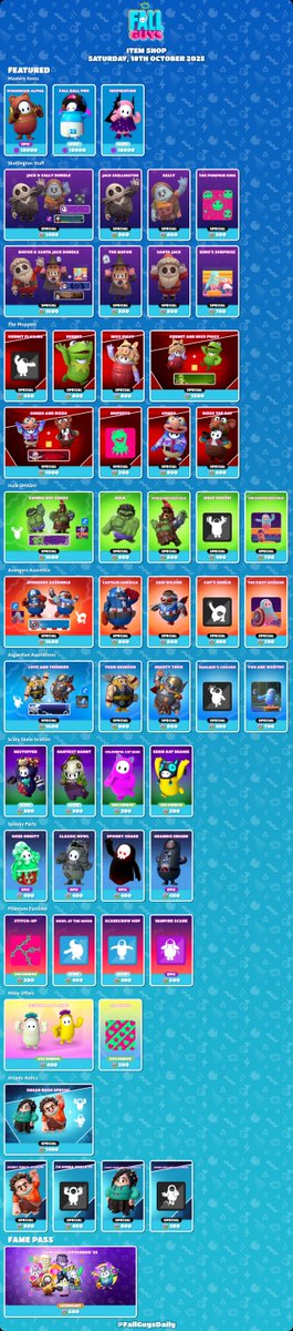 #FallGuys - Item Shop
➥ Saturday, 18th October 2025