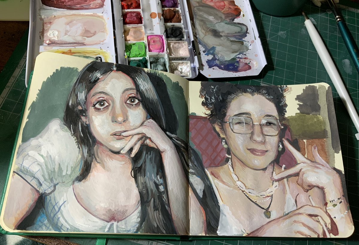 Gouache studies of my friends!