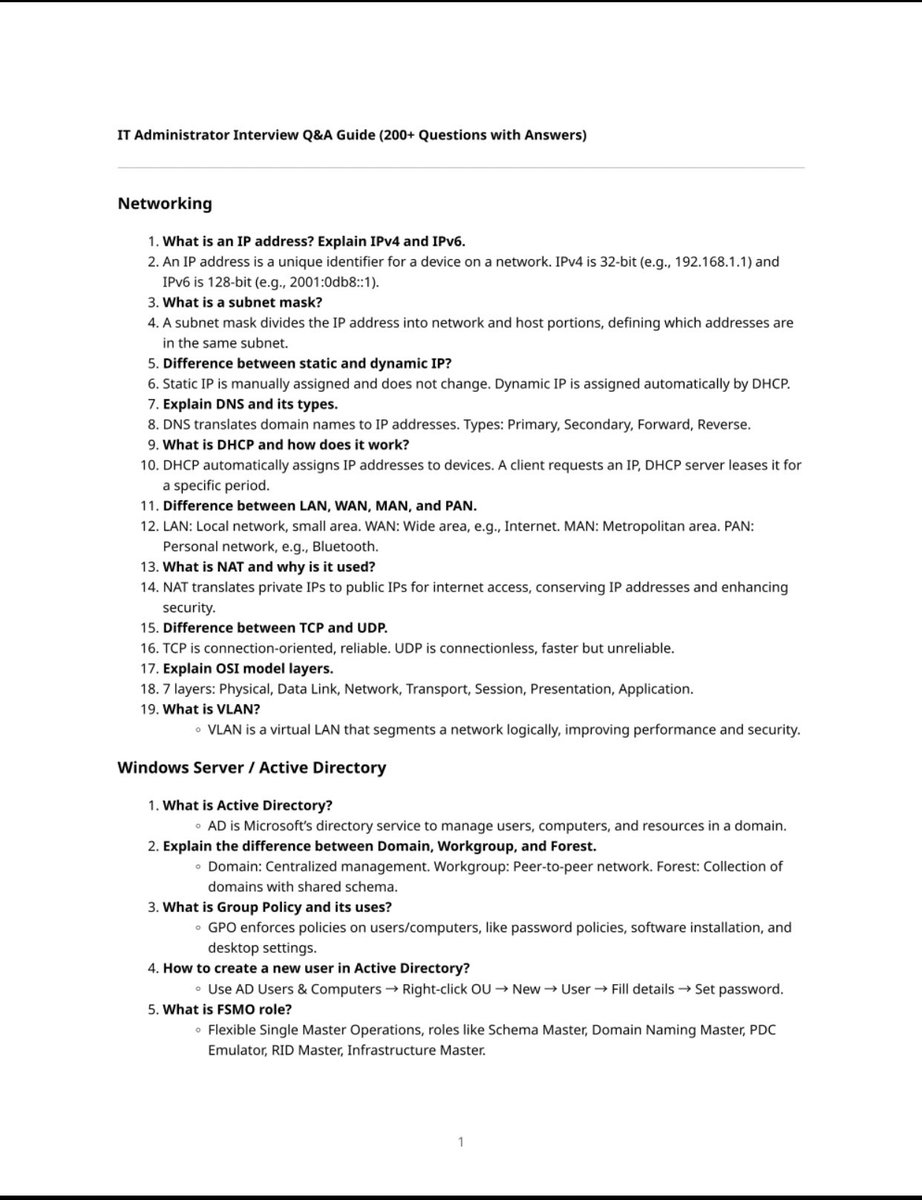 kwaku_RM's tweet image. What makes a great IT Administrator? 🤔
It's all about managing the core infrastructure that keeps a company running.
Prepping for a role? Check out these essential interview Q&A for SysAdmins below.
#SysAdmin #ITCareers #TechJobs #ITSupport #InterviewTips #CyberSecurity