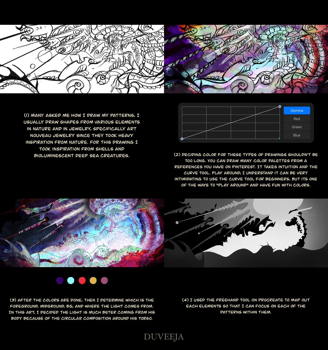 Duveeja's tweet image. Due to popular demand I made a simple art tutorial on how I made my art, I’ve decided to make a thorough tutorial on youtube but i’m still making it right now haha, in the meantime do save this post if it helps!
