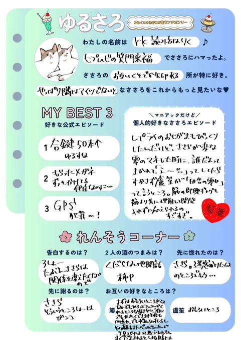 ささろプロフカード企画ありがとうございます🎉字汚……
#ゆるさろプロカ 