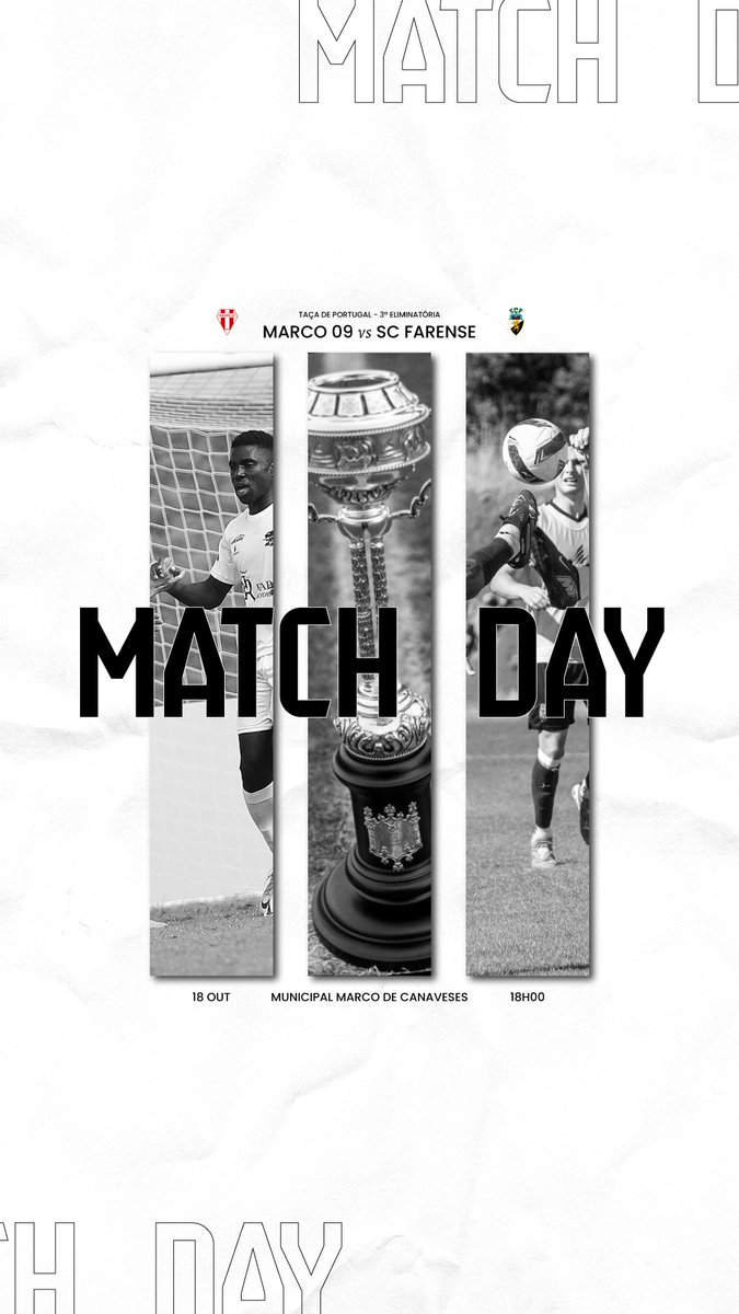 SCFarense_'s tweet photo. Dia de Taça 🏆 3ª Eliminatória
⚽ AD Marco 09 x SC Farense
📌 Estádio Municipal Marco de Canavezes
ℹ️ 18h00
#SóOsDurosVencem #TaçaDePortugal #ADMSCF https://t.co/NOohWNBhNd