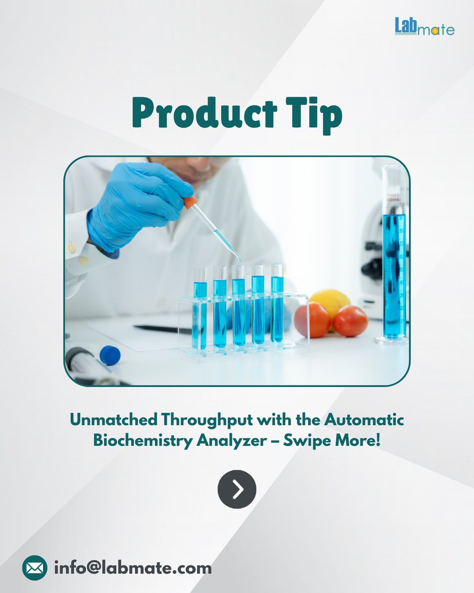 labmateINC's tweet image. Labmate Automatic Biochemistry Analyzer LMABA-A100 performs 420 biochemical tests per hour with photometric accuracy.

Email: info@labmate.com

Website: labmate.com/automatic-bioc…

#Labmate #BiochemistryAnalyzer #AutomatedAnalyzer #PhotometricAnalyzer