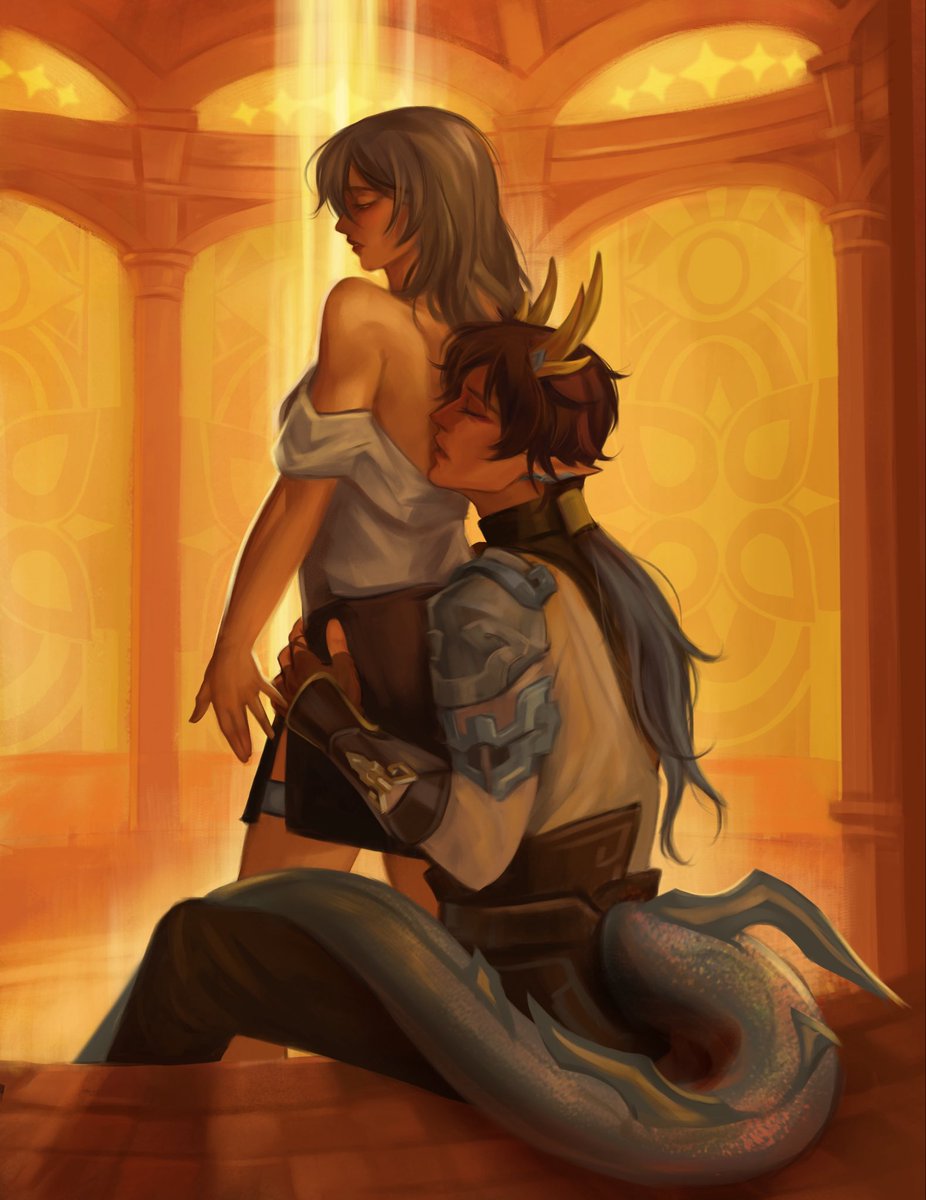 Finished this piece of Dan Heng and Stelle in their room in Okhema 😌
#danstelle #DanHengPT #stelle #HSRFanart