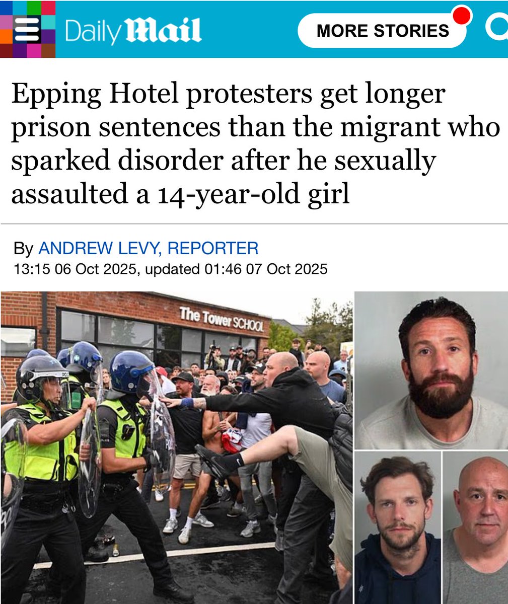 TheBritLad's tweet image. BRITAIN

A white person protesting outside a migrant hotel over concerns for their children’s future

— immediate sentencing within weeks.

Muslims assaults TWO female police officers in an airport.

— waiting over a 15 months for a sentence. 

They will say white people are…