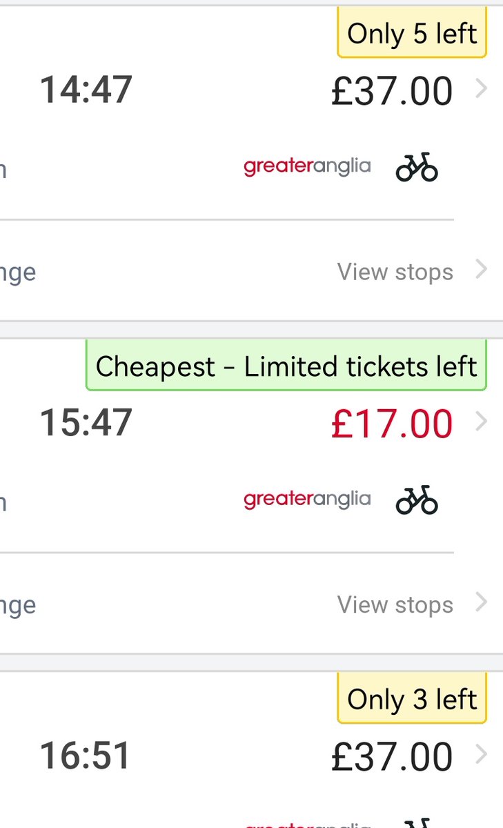 DoktorWatson's tweet image. The way #TrainTickets are priced in this country is nothing less than INSANE- as well as being unbelievably overpriced.
Same journey, different days/times.
Mind boggling.