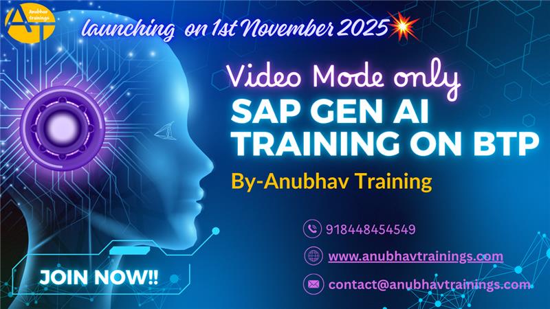 Awasthi1Vedika's tweet image. 🚀 Master the Future with SAP Gen AI Training on BTP!
#sapbtpgenai, #sapai, #sapgenerativeai, #aitrainingsap, #sapaitutorial, #btpai, #aicore, #ailaunchpad
Mail us at contact@anubhavtrainings.com
Website: anubhavtrainings.com
Phone No: +918448454549