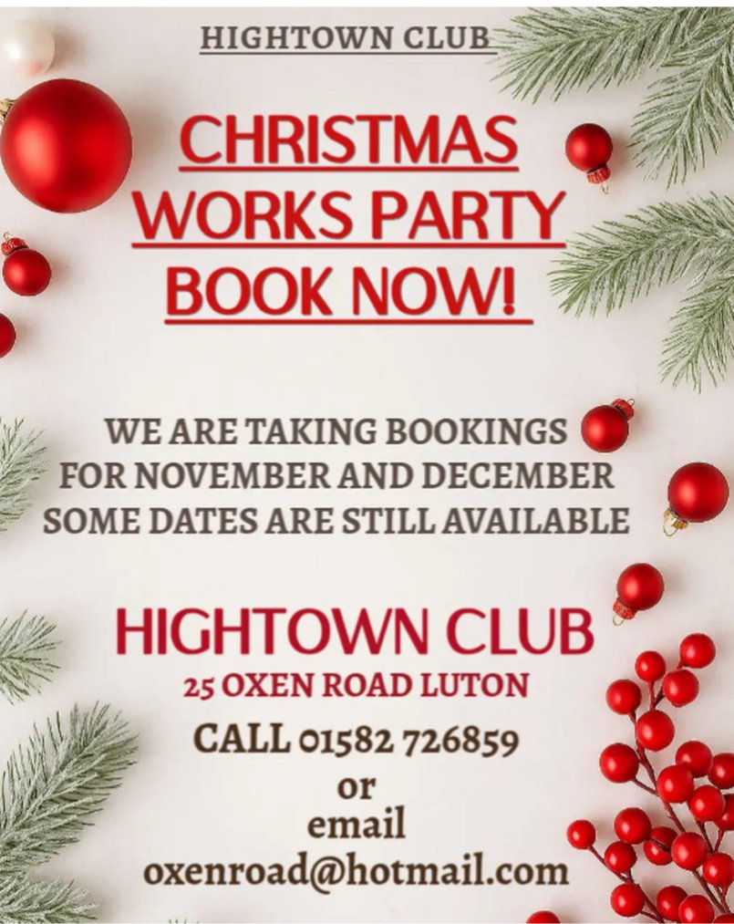 Anyone looking for a Christmas venue give the HTC a shout.