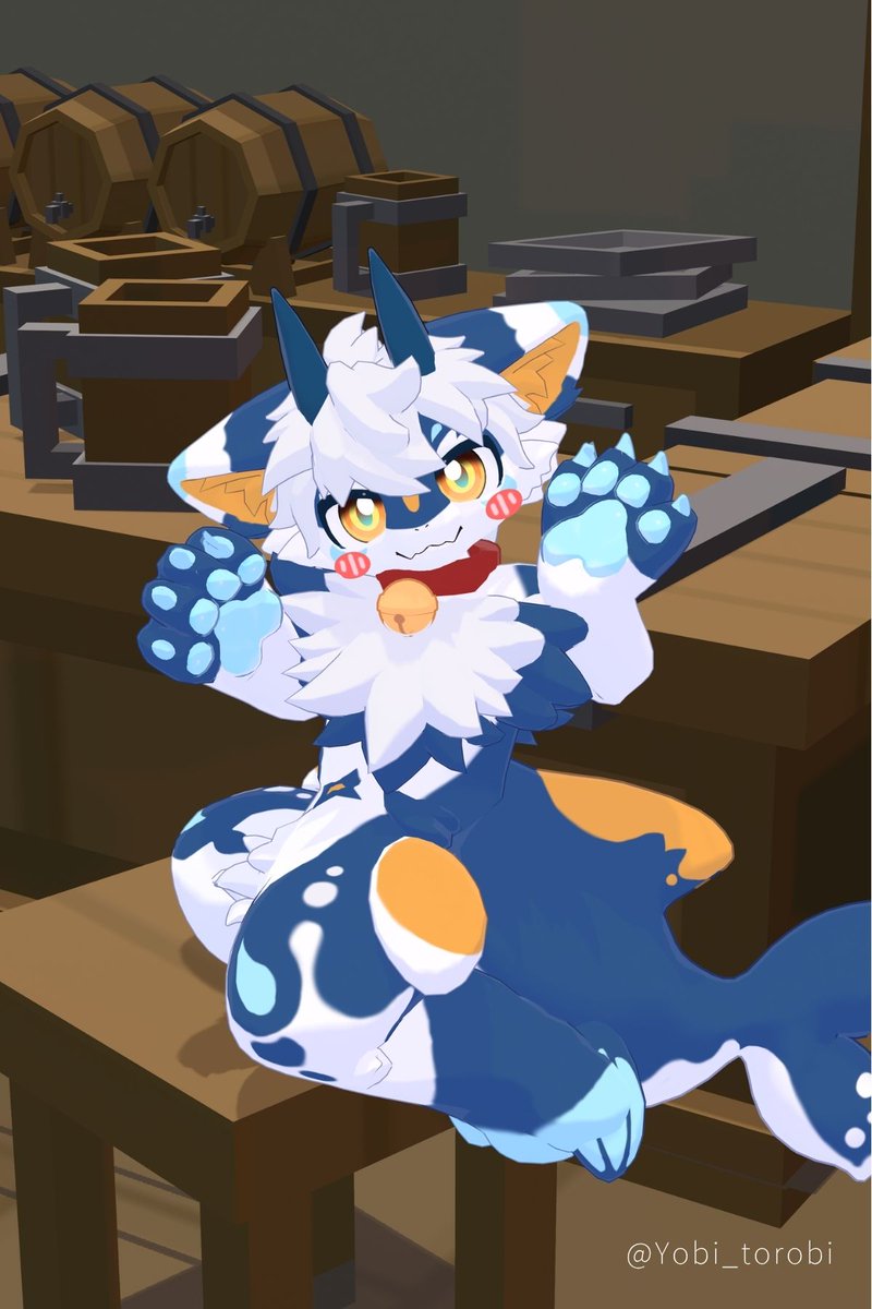 来看小小只鱼🐟
#furryarts #kemono #ケモノ #3D