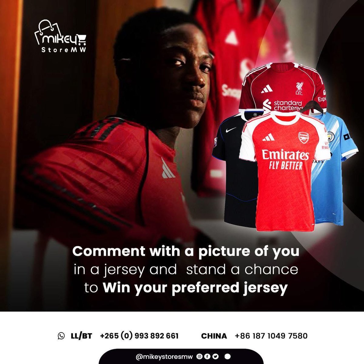 Premier League is back Giveaway!! 🔥🔥

Quote/comment  on this post with your picture in any soccer jersey!!

3 winners will be announced on Monday 
📍Jersey pick up location: LIMBE KAPENGA ASN PLAZA SHOP 5