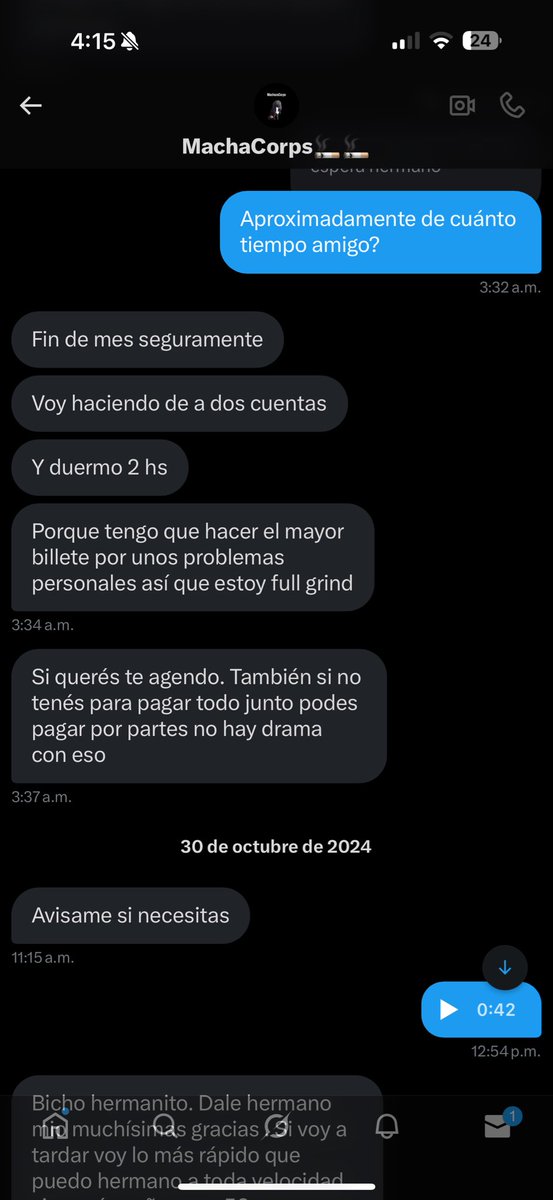 Hago esta publicación para que no caigan en lo mismo. 
Recién salió BO6 pague para que me sacaran los camus de Multi y Zombies a <a href="/machazo95/">MachaCorps🚬🚬</a>, le pagué por adelantado y él quedó formalmente de sacarlos cosa que nunca pasó. 
Todo el tiempo jamás lo moleste y jamás me porte de una