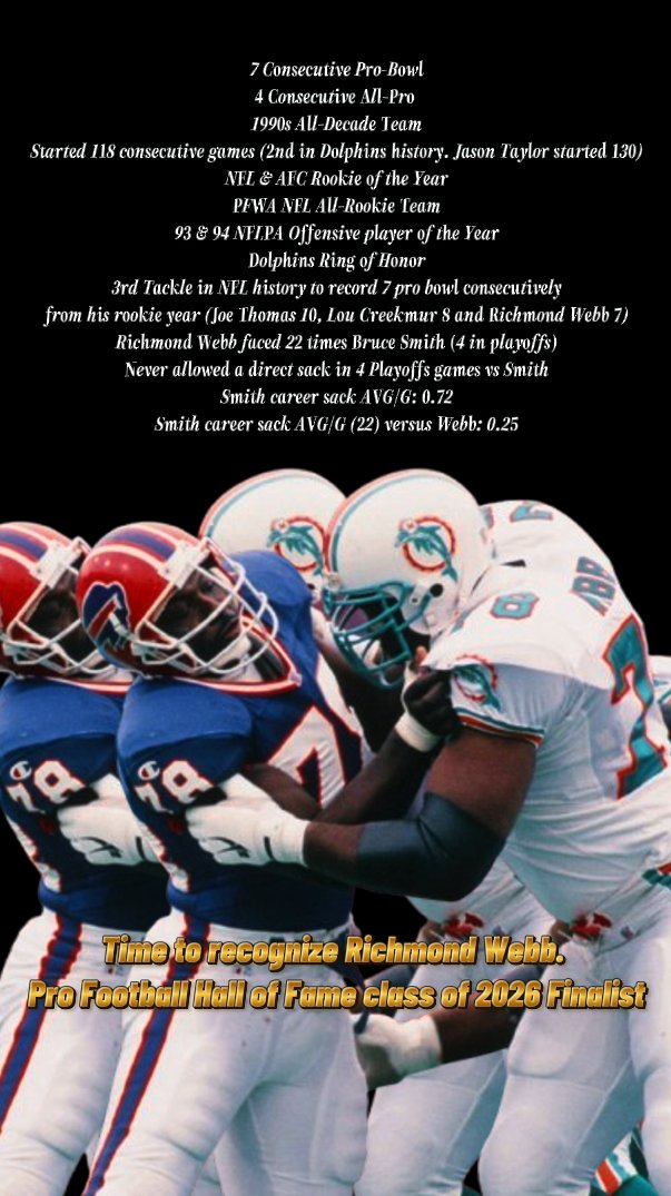 DanTheMan17_'s tweet photo. Good morning #MiamiDolphins family 💙🐬

I’m Dan from Paris 🇫🇷 — just a regular fan with one mission: to raise awareness for #Dolphins legend @RichmondWebb and his rightful place in the Pro Football Hall of Fame (@richwebbtopfhof).
At 7 PM E.T. today, I’ll share something that could truly make a difference for him.

I’m asking every member of this amazing @MiamiDolphins community to help — like, repost, quote, comment, and share — so we can create the biggest global movement a fanbase has ever made in @NFL history.

Let’s make history together. 🙏 
#PhinsUp  #HallOfFame78