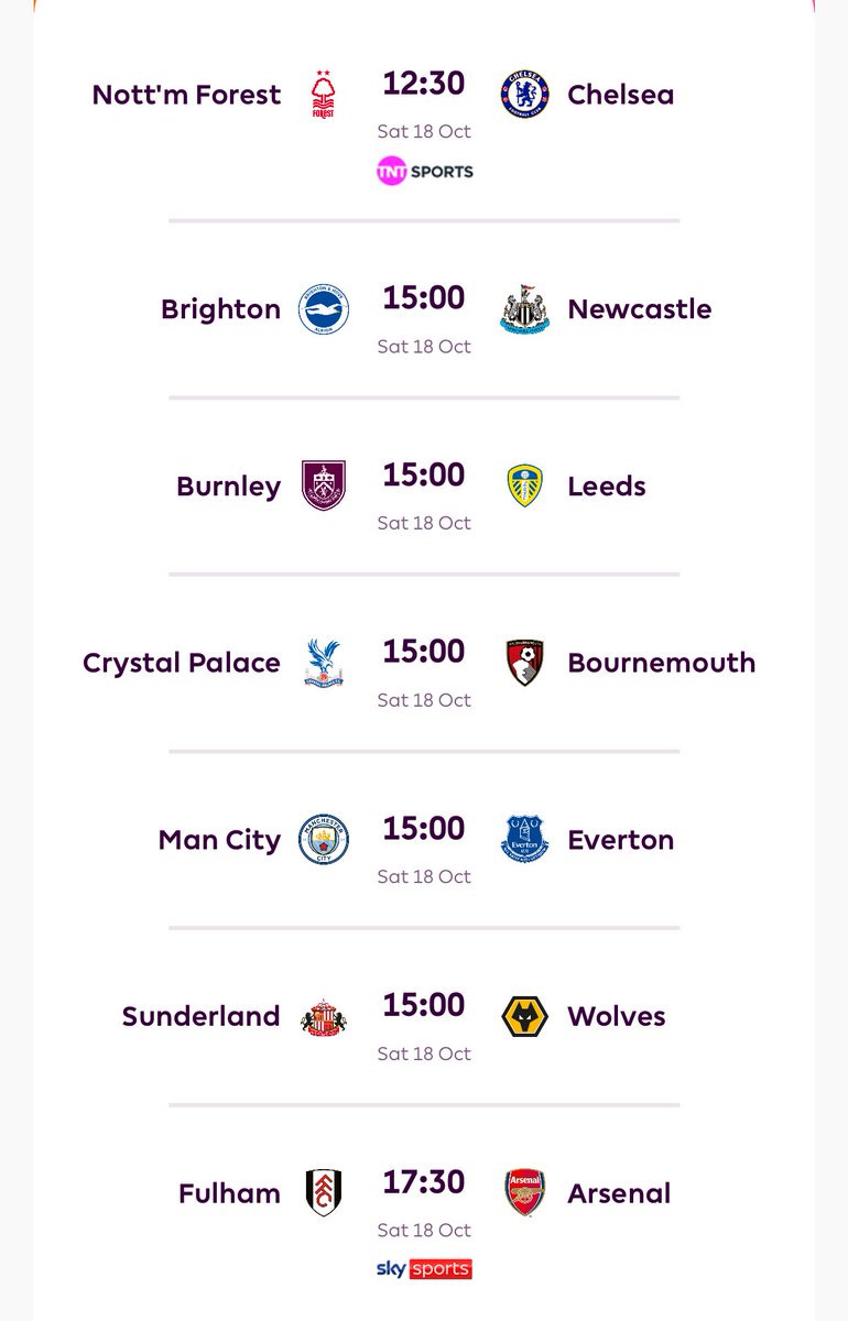 TeamSportsBuzz's tweet photo. Match week 8 https://t.co/XO8tTLTOp7