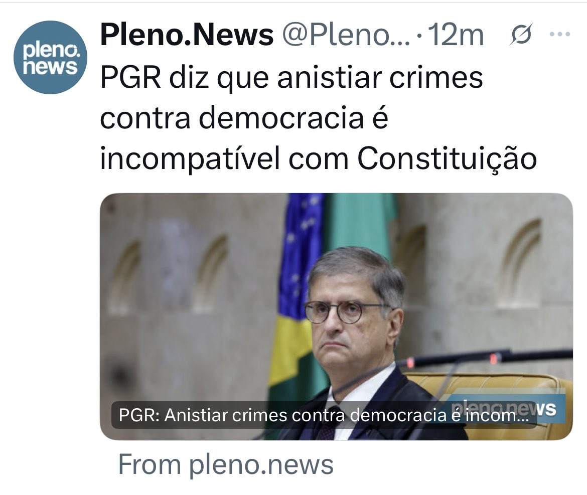 A PGR afirmou que anistiar os chamados “crimes contra a democracia” seria inconstitucional — mas o verdadeiro ataque à Constituição vem deles mesmos. O sistema de justiça virou um instrumento político que persegue opositores e protege poderosos. Chamar de “crime” o direito de