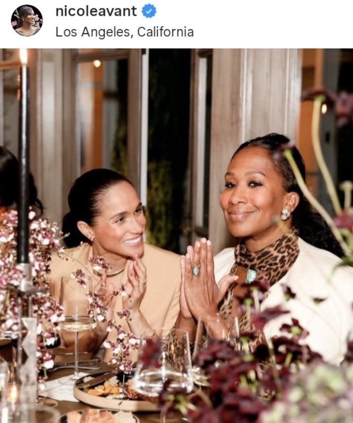 “Every woman’s success should be an inspiration to another; we’re strongest when we cheer each other on.” – Serena Williams.

Loving this photo of Princess Meghan (Duchess of Sussex) &amp; Nicole Avant (wife of Netflix CEO, Ted Sarandos) at Emma Grede’s ‘Seat at the Table’ LA dinner.