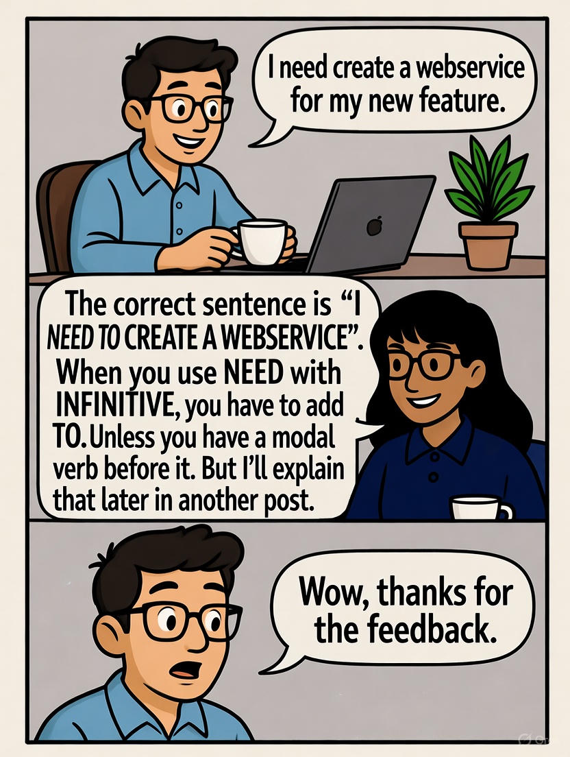 Sr_delphidev's tweet image. Sempre use TO após o verbo no INFINITIVO, a menos que o verbo que o antecede seja um verbo modal. #mentoria