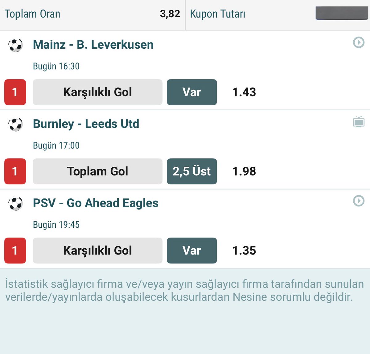 👍 Günün İdeal Kombinesi

Herkese bol şanslar 🍀