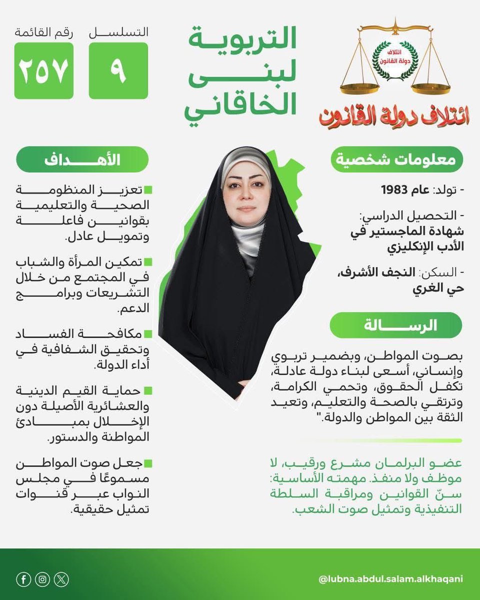 صديقنا وحبيبنا " علي المدني " رئيس الهيئة العامة لحزب الشمس، فاتو للانتخابات وي ابو اسراء المالكي

راح اخليلكم بيان الحزب وصورة مرشحهم جوا : 

( نعم للتغيير من جوا ) وعفية علاوي

🟡 بيان ..

يؤكد #حزب_الشمس مشاركته في العملية الانتخابية في يوم 11 تشرين الثاني 2025 لأنها تمثل