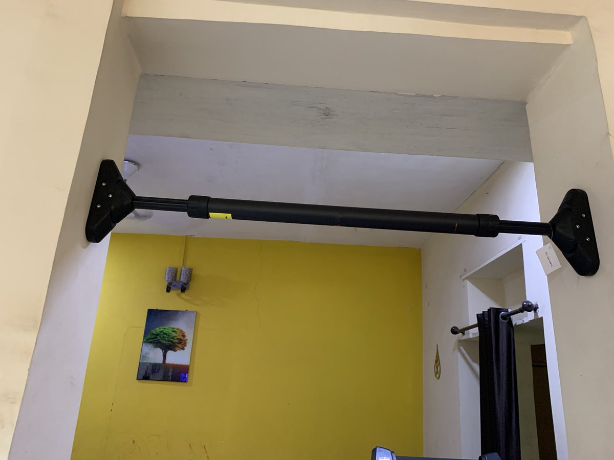 MANSAFAB's tweet image. I added this pull up bar to my exercise equipment at home.
1st pull before New year.