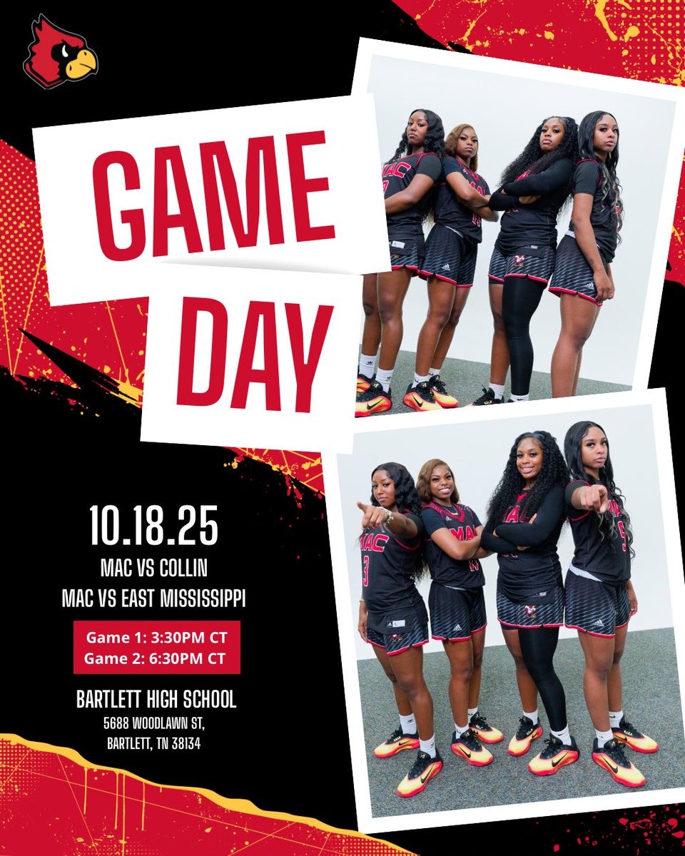 Your Lady Cards will be playing two games today in the Memphis Juco Jamboree at 3:30pm &amp; 6:30pm at Bartlett High School! 
2 good games against 2 great teams! 

So close to the season opener!