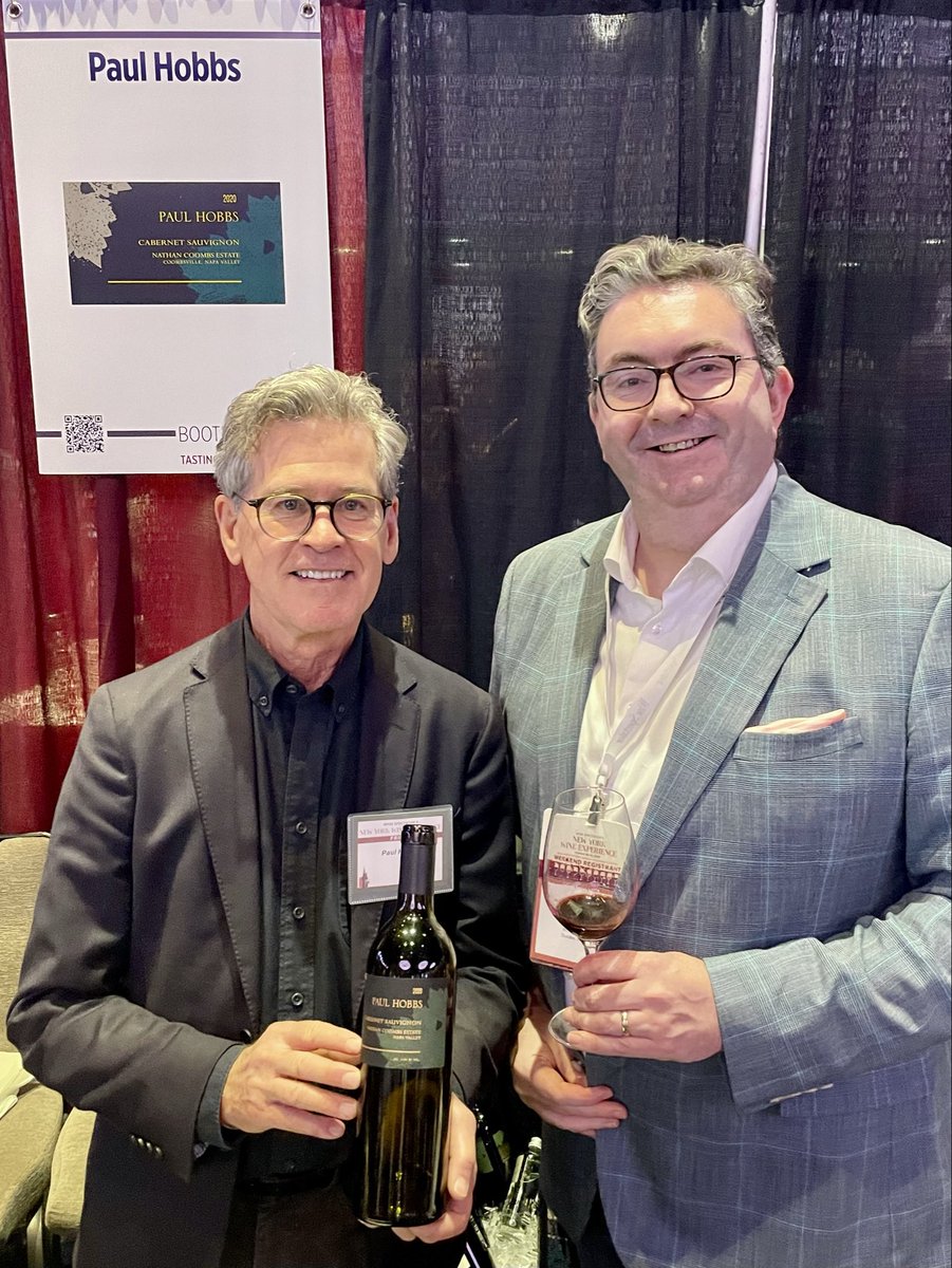 Talking with legendary wine maker Paul Hobbs over a glass of his Cabernet Sauvignon, Nathan Coombs Estate, #Napa at <a href="/WineSpectator/">Wine Spectator</a> #NYWE2025 <a href="/paulhobbswinery/">Paul Hobbs Winery</a> #NYC