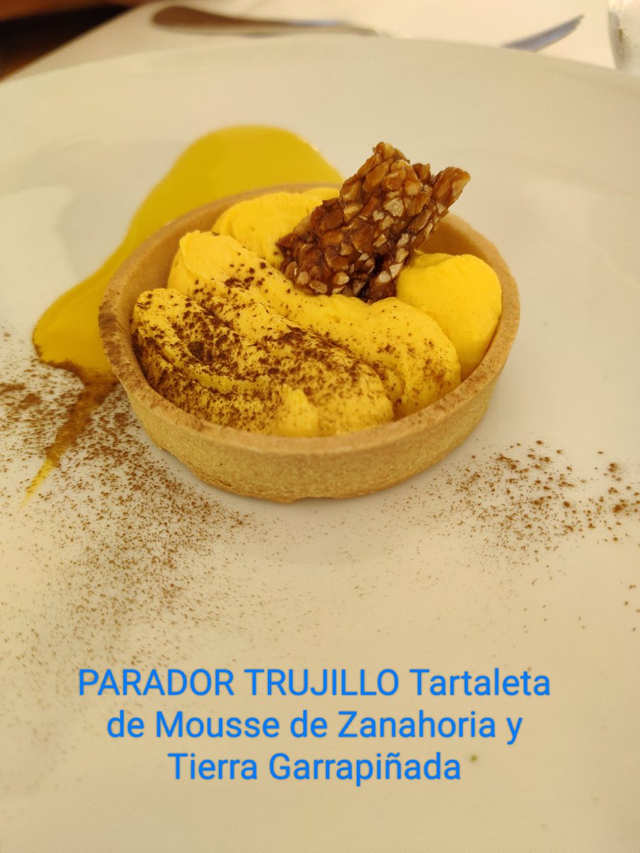 #Sjs #Gastronomia #Cáceres #Trujillo #Parador  #Tartaleta de Mousse de Zanahoria y Tierra Garrapiñada