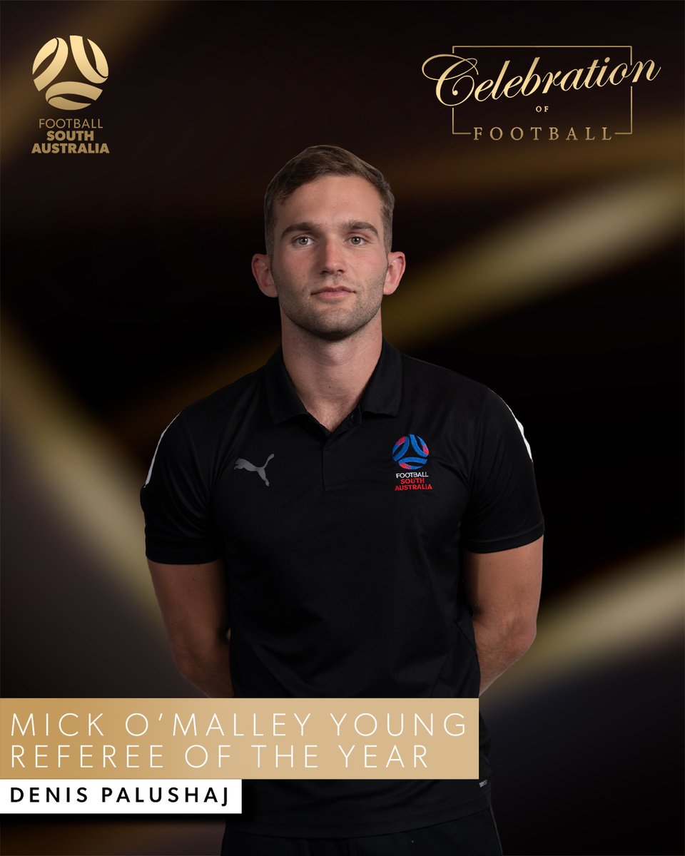 FootballSouthAu's tweet photo. Congratulations to your 2025 Referee Award Winners!

Assistant Referee of the Year: Liam Miller

Mick O’Malley Young Referee of the Year: Denis Palushaj

Mike Ingham Referee of the Year: Regis Queffelec

#COF25 https://t.co/usDOZCn7MX