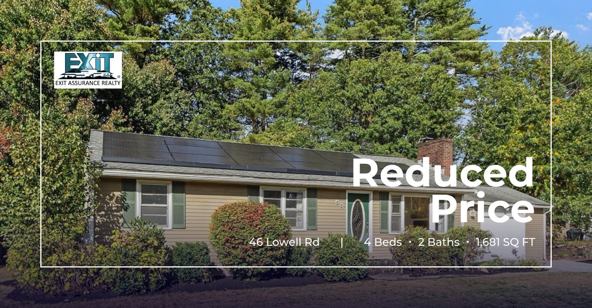 GrotonRealtor's tweet image. 📍 Reduced Price 📍 This recently reduced home at 46 Lowell Rd in Pepperell won't last long, so, don't wait to set up a showing! Reach out here or at (508) 864-7487 for more information!

Jeff Gordon
Broker/Owner, EXIT Assurance Re... homeforsale.at/46_LOWELL_RD_k…