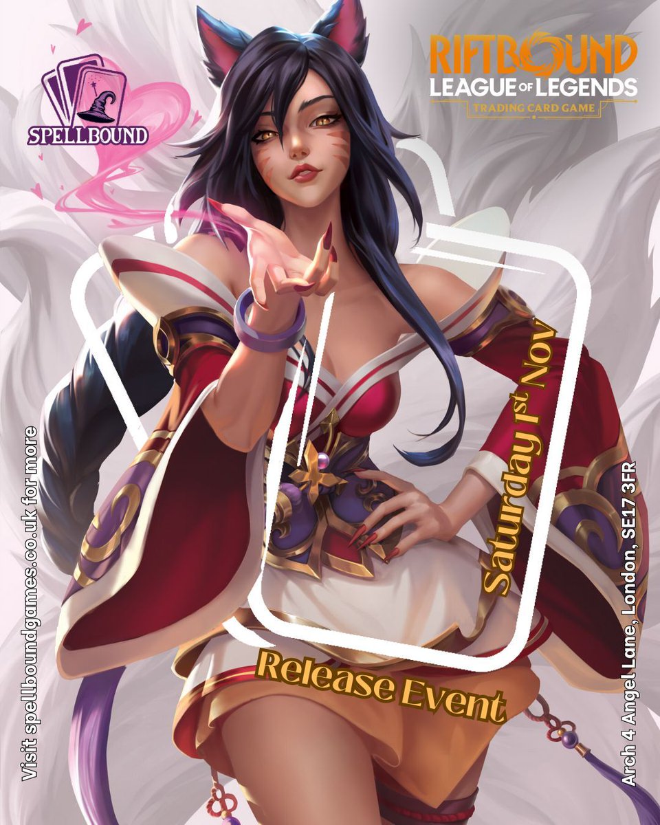 Attention all Rifters!

Spellbound's Release event for Origin will be on the 1st of November. The format will be modified precon. Tickets are live now!

#riftbound #leagueoflegends