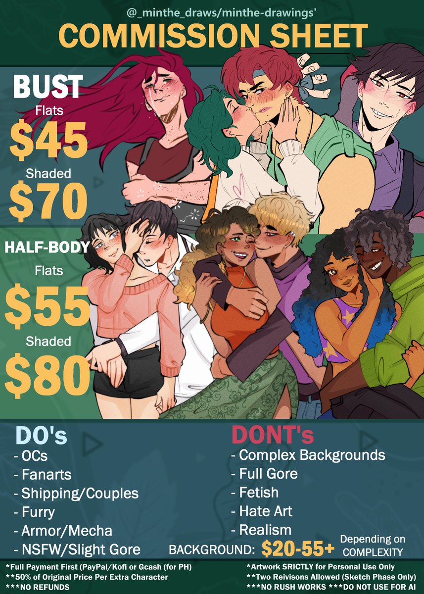 _minthe_draws's tweet image. I am in dire need of money for upcoming bills🙏
So please share, retweet, comment to help boost &amp;lt;3
Thank you !!🥰

Limited slots available!!📢
DM for inquiries--- 

VGEN slots are prioritized:
vgen.co/minthedraws